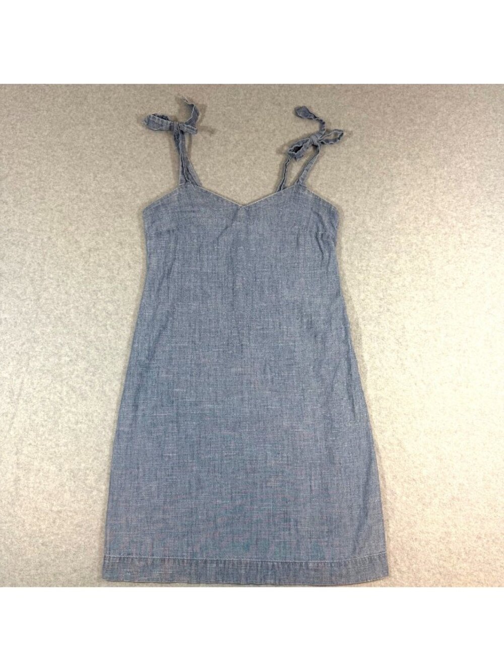 J.Crew Women’s XXS Blue Chambray Tie Strap Sleeveless Dress 100% Cotton